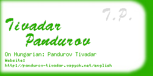 tivadar pandurov business card